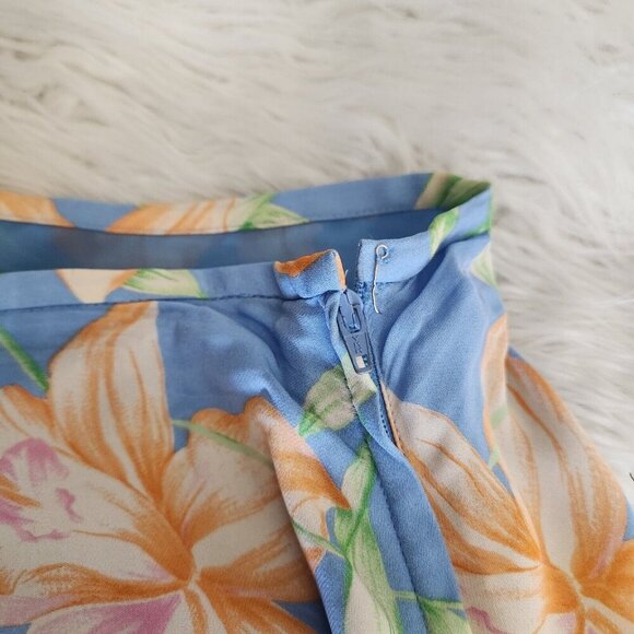 Vintage Lauren Ralph Lauren Floral Silk Blouse Maxi Skirt 2-PC Set Large 14 Wrap - Picture 6 of 16